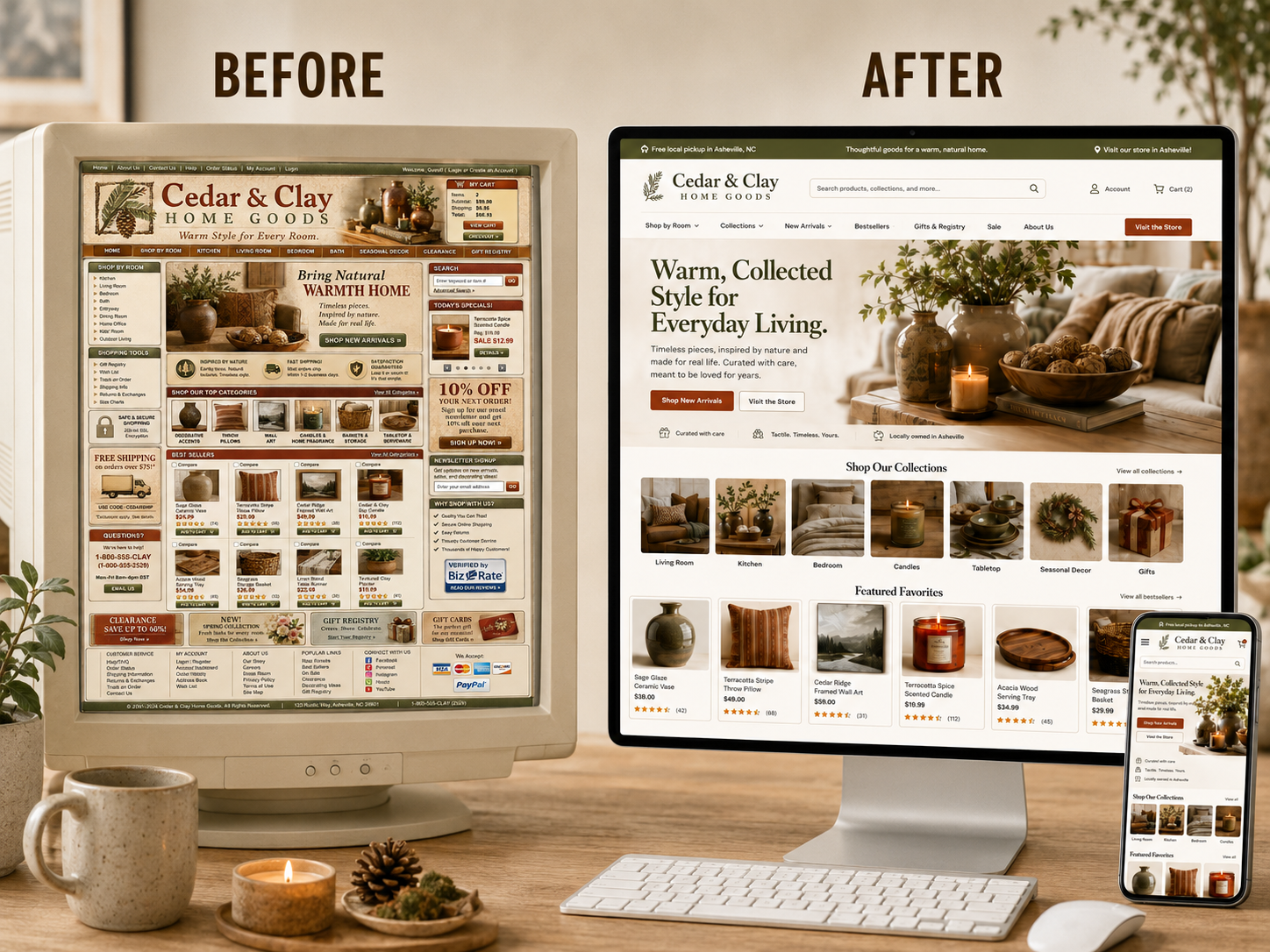 The Cedar & Clay concept redesign.