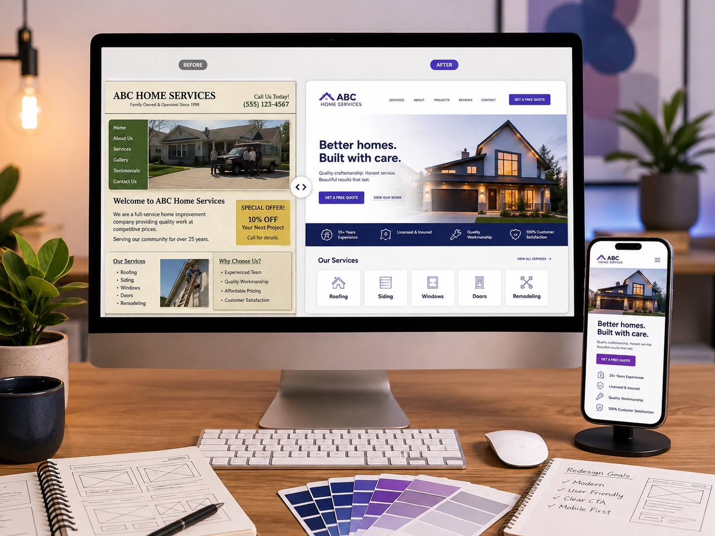 Website redesign work in progress at Second Draft.